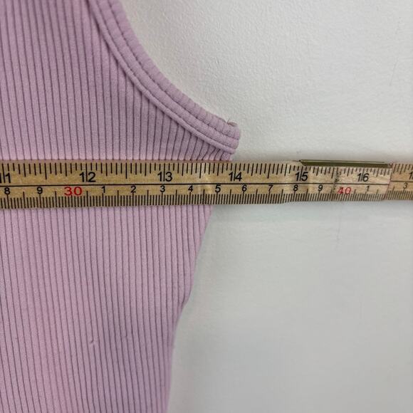 Abercrombie & Fitch Ribbed Crop Top Pink Corset Closure S - Picture 6 of 7